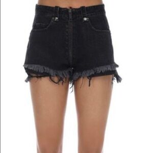 Unravel Project Black Zip Up Cotton Denim Shorts Size 28/4